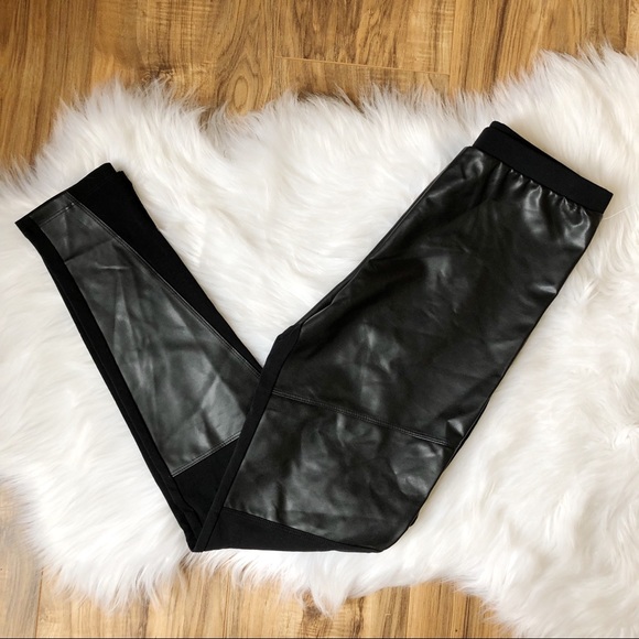 Abound Pants - Abound Faux Leather Panel Leggings NWOT